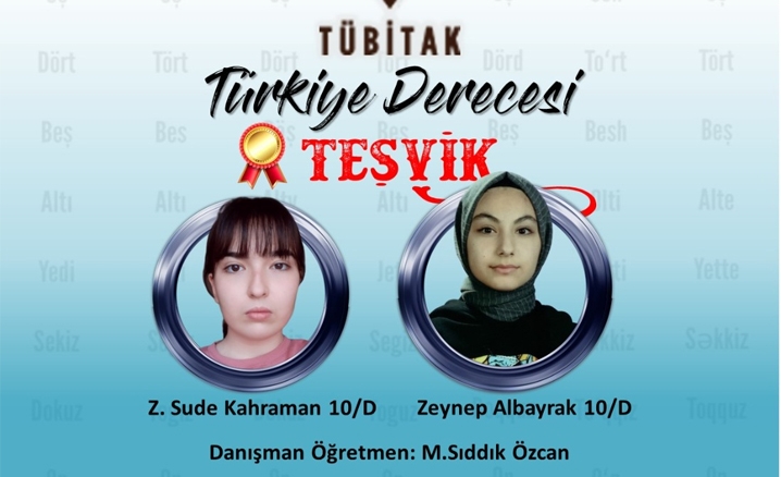 TÜBİTAK proje yarışmasına Ankara Kız İHL damga vurdu