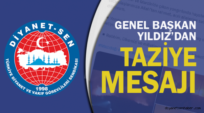 Genel Başkan YILDIZ'Taziye Mesajı